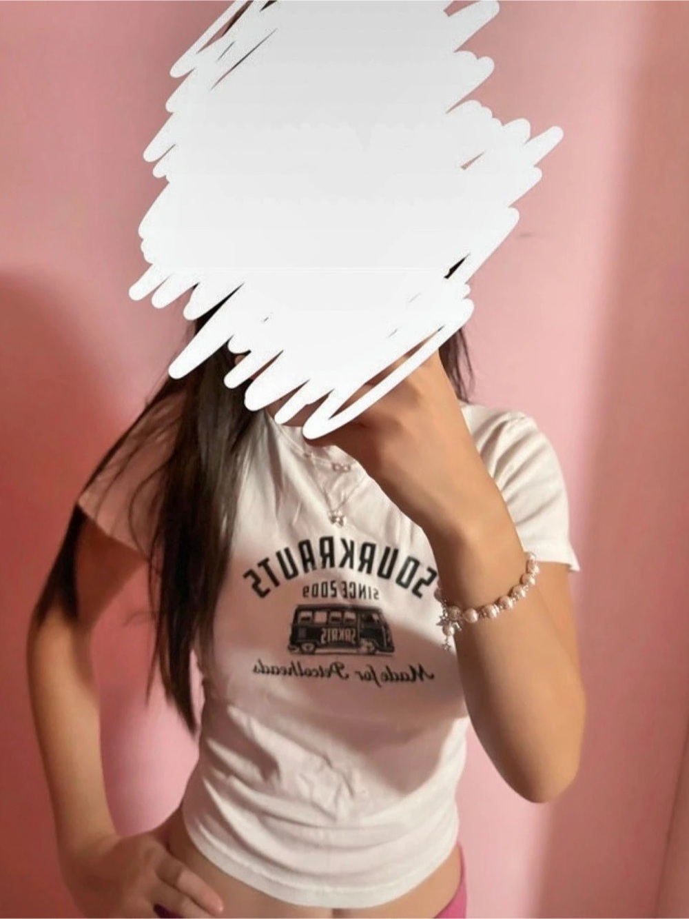 White cropped graphic tee